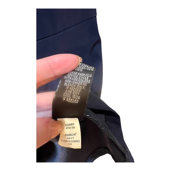 AB Studio Navy Blue Career Wear Short Sleeve Sheath Dress Size 16 Work Office - Picture 6 of 10